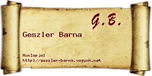 Geszler Barna névjegykártya